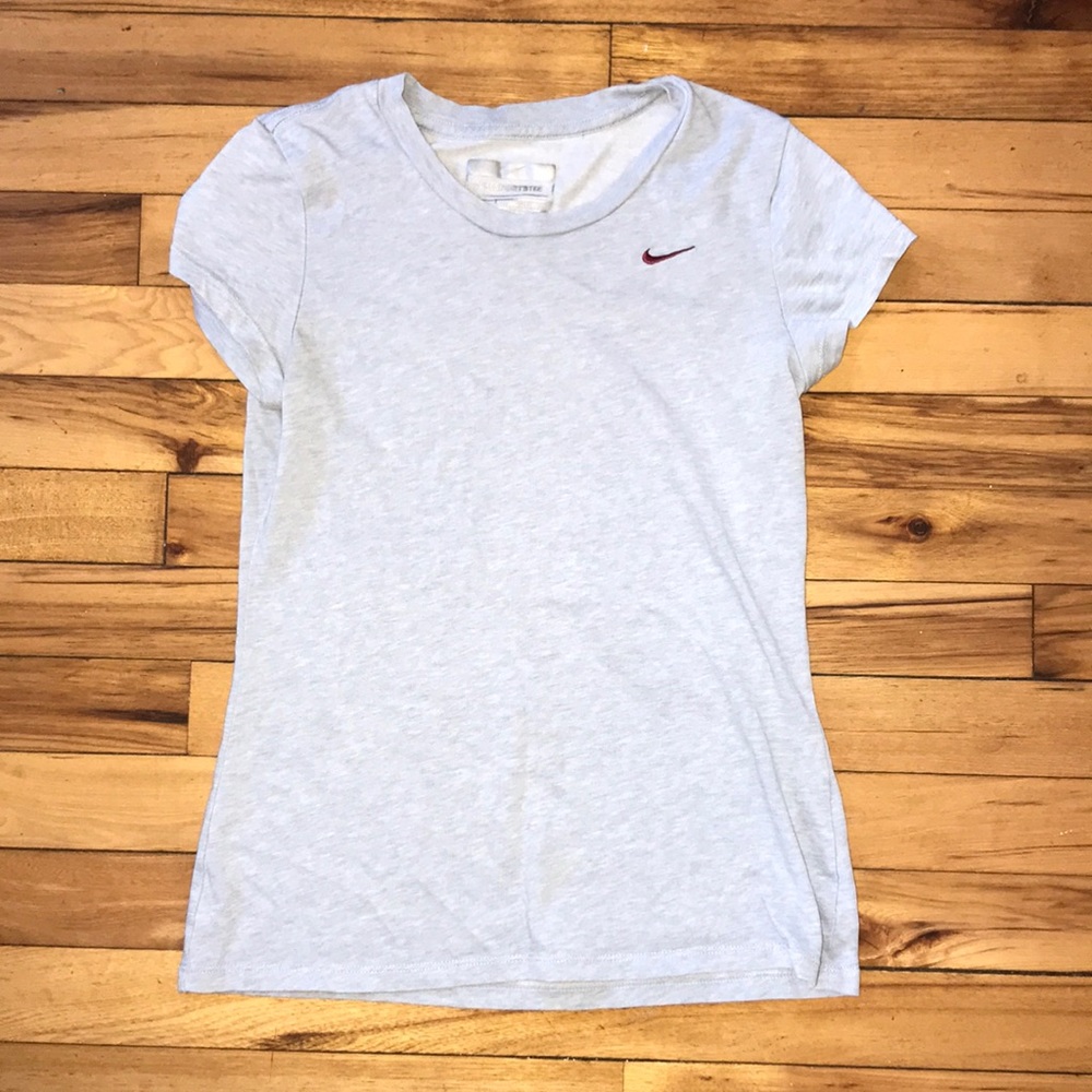 Nike FITDRY Sports Tee Light Gray/Blue Small